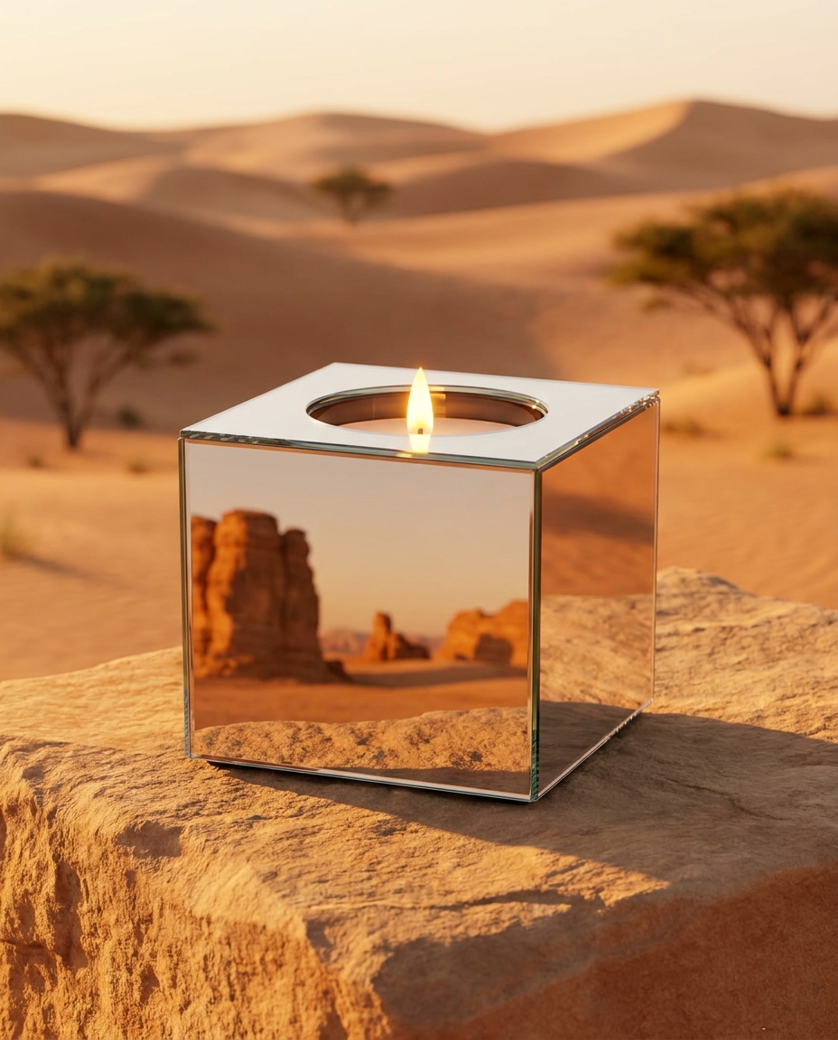 شمعة المرايا — النسخة الرملية