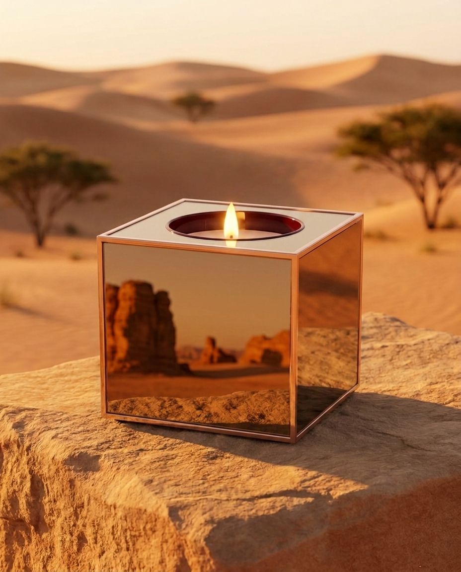 شمعة المرايا البرونزية